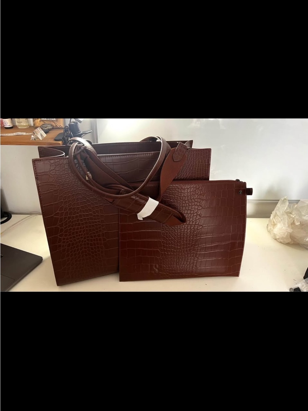 BEIS Large Maple Croc Tote - Picture 3 of 9